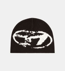 Bonnet en laine mélangée avec logo Oval D Diesel