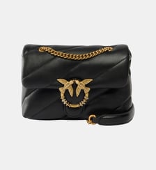 Sac à bandoulière mini love bag puff en cuir nappa matelassé avec boucle bijou Pinko