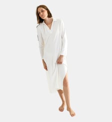 Chemise de nuit longue col polo en jersey Laurence Tavernier