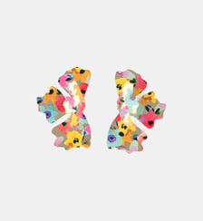 Boucles d'oreilles demi feuilles Balagane imprimé fleurs Balaboosté