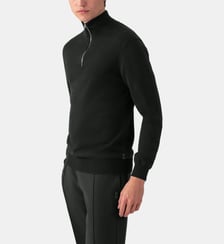 Polo manches longues en coton et soie Ron Dorff
