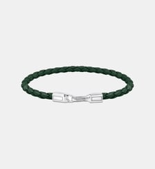 Bracelet fin vert et argent en cuir Thomas Sabo