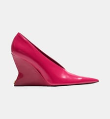 Escarpins Wedge en cuir d’agneau brillant Balmain