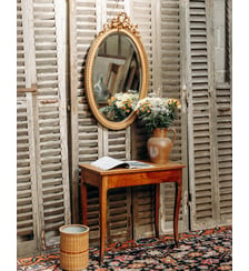 Miroir ovale doré Georges N°808- Produit chiné Debongout