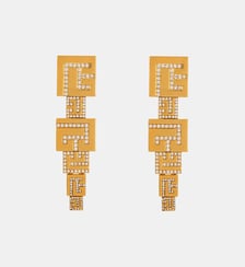 Boucles d’oreilles pendantes PB 3D avec cristaux Balmain