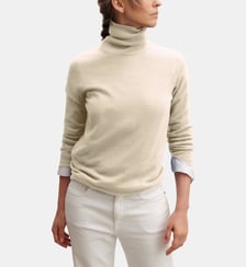 Pull droit col roulé en cachemire 2 fils Bompard