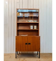 Bibliothèque en bois et métal noir Madeleine N°761 - Produit chiné Debongout