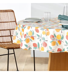 Nappe ronde coton enduit Citron La Redoute Interieurs