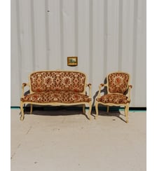 Ensemble de salon en velours à motifs Jacques N°134- Produit chiné Debongout
