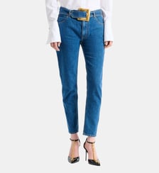 Jean ceinturé en denim Balmain