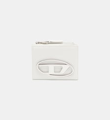 Petit portefeuille en cuir avec plaque à logo Diesel