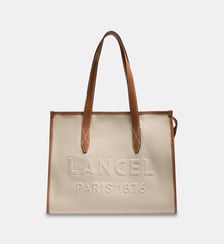 Sac cabas zippé M en coton mélangé signature Lancel