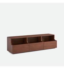 Meuble TV, 3 tiroirs, en plaqué noyer, largeur 150 cm La Redoute Interieurs