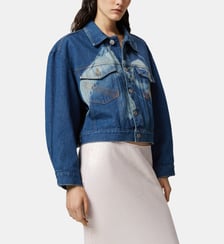 Veste en denim avec imprimé crotch reimagine pinko x patrick mcdowell Pinko