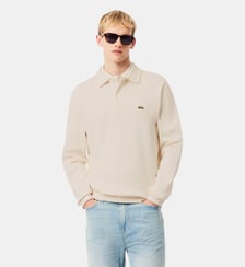 Sweatshirt col polo coton côtelé Lacoste