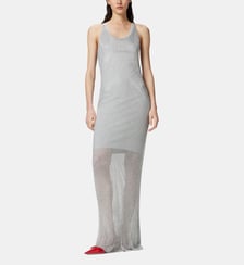 Robe sans manches en maille côtelée métallisée Pinko