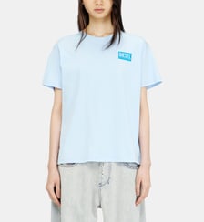 T-shirt en jersey de coton biologique avec encolure ras-du-cou et imprimé logo Diesel