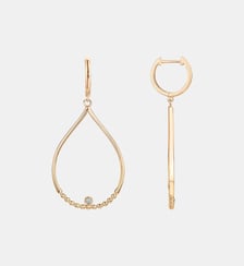 Boucles d'oreilles pendantes perlées Envolée en Plaqué Or avec diamant blanc La Garçonne Diamant