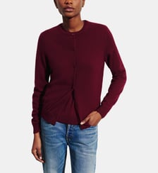 Cardigan droit en cachemire 2 fils Bompard