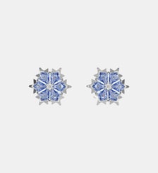 Clous d'oreilles Magic, Flocon de neige, Métal rhodié Swarovski