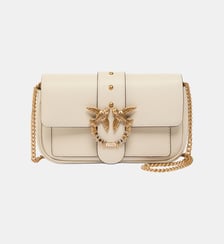 Petit sac porté épaule love bag pocket en cuir avec boucle bijou Pinko
