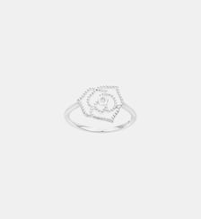 Bague Rose Perlée en Argent avec diamant blanc La Garçonne Diamant