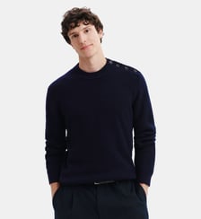 Pull col rond boutonné Bompard