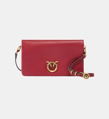 Petite pochette à bandoulière love bag click soft horizontal mini en cuir Pinko