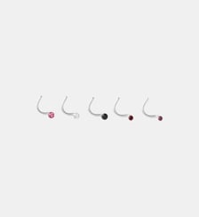 Set de 5 piercings en acier avec strass Balaboosté