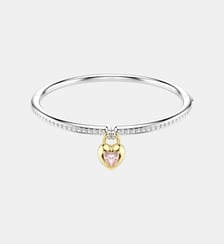 Bracelet-jonc Idyllia, Cœur, Rose, Finition mix de métal Swarovski