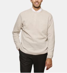 Pull Col Rond Beige en laine et cachemire Atelier Privé