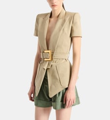 Veste Anthem ceinturée en gabardine Balmain