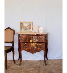 Commode en bois et marbre Garance N°520- Produit chiné Debongout