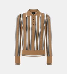 Pull polo à rayures multicolores Pinko