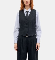 Gilet de tailleur en flanelle rayée - JUZA Gerard Darel