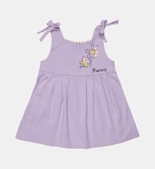 Robe avec fleurs brodées et rubans Marni