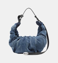 Grab-D L-Grand sac hobo froissé en denim traité Diesel