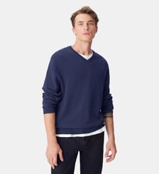 Pull col V tricot 100% laine Ikks