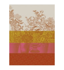 Torchon Floraison Rayé 100% coton Le Jacquard Francais