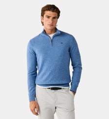 Pull En Laine D'agneau À Demi-Zip Hackett London