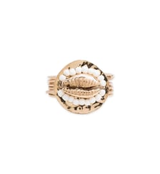 Bague avec coquillage en laiton doré SOLAR Hipanema