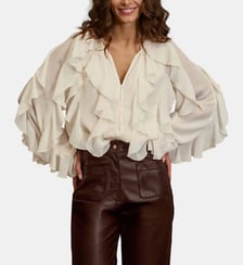Blouse manches longues col v uni BOLTA La Petite Etoile