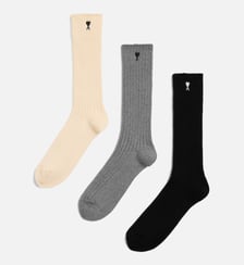 Pack trois paires de chaussettes unisexe en coton Ami de Coeur AMI Paris