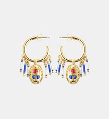 Boucles d'oreilles créoles avec pendentif scarabé et perles VALDO Hipanema