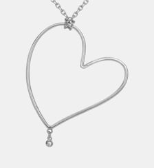 Collier chaîne Ma Déclaration d'Amour en Argent avec diamant blanc La Garçonne Diamant