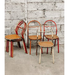 Lot de 6 chaises en métal Diana N°276- Produit chiné Debongout
