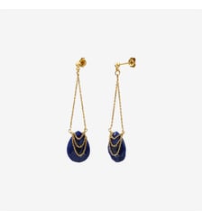 Boucles d'oreilles dorées améthyste - solange Caroline Najman