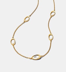 Collier Ovale de Forme Organique & Perle de Culture d'Eau Douce Traitée Pandora