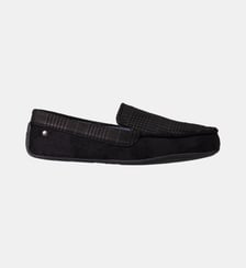 Chaussons Mocassins en suédine, semelle gomme Isotoner