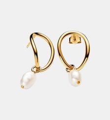 Boucles d'Oreilles Cercle de Forme Organique & Perle de Culture d'Eau Douce Traitée Pandora